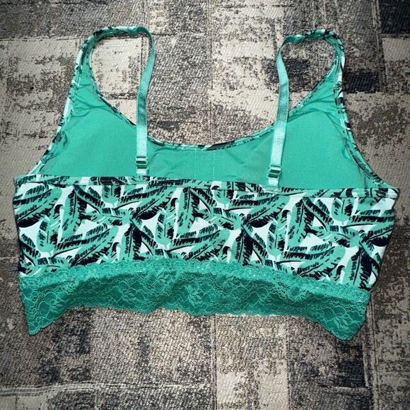 Maurices Bralette XL NWT Green Banana Leaf Lace Trim Simply Comfy - Picture 3 of 6